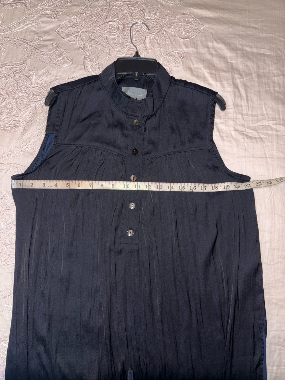 By Anthropologie Black Sleeveless Tunic Top Size M - Picture 10 of 13